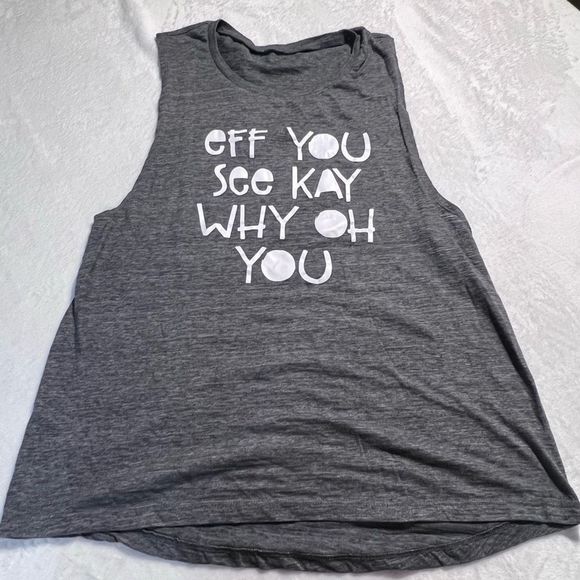 Womens tank top EFF You See Kay size M - Picture 2 of 5